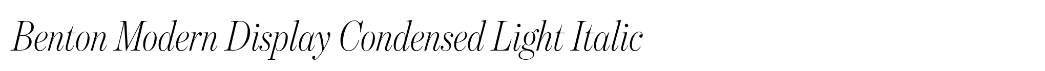 Benton Modern Display Condensed Light Italic image